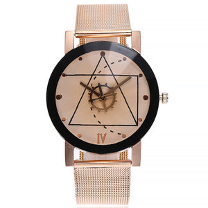 Casual Stainless Steel Band Marble Wrist Watch