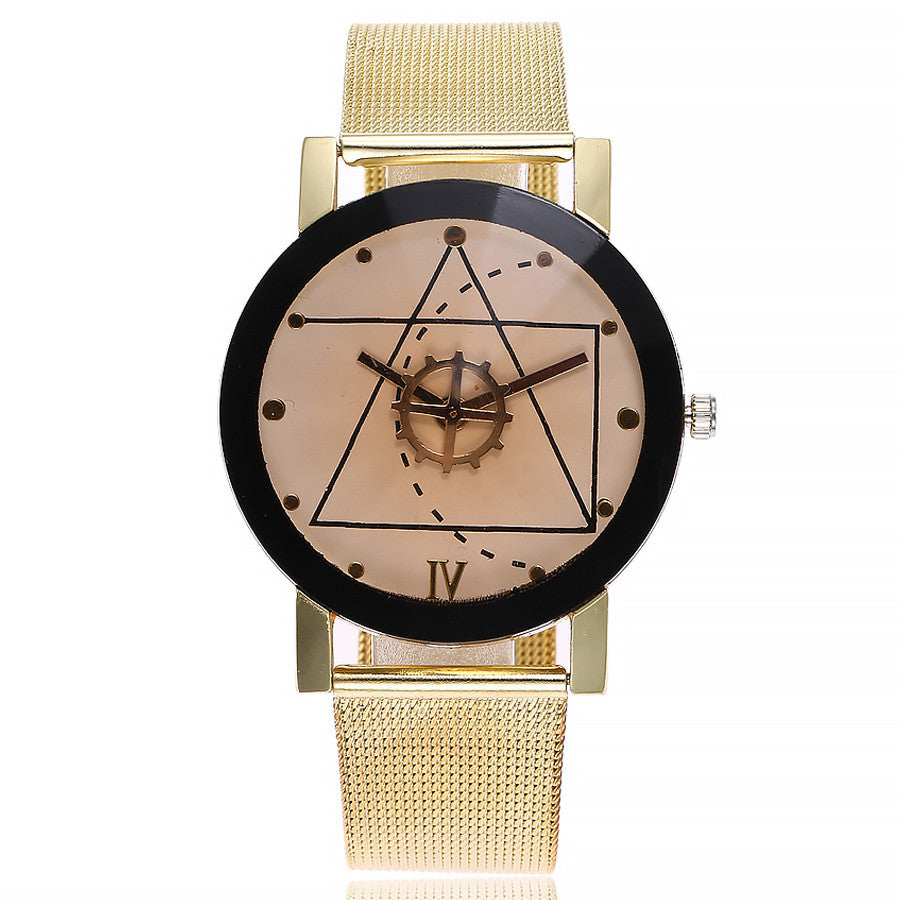 Casual Stainless Steel Band Marble Wrist Watch